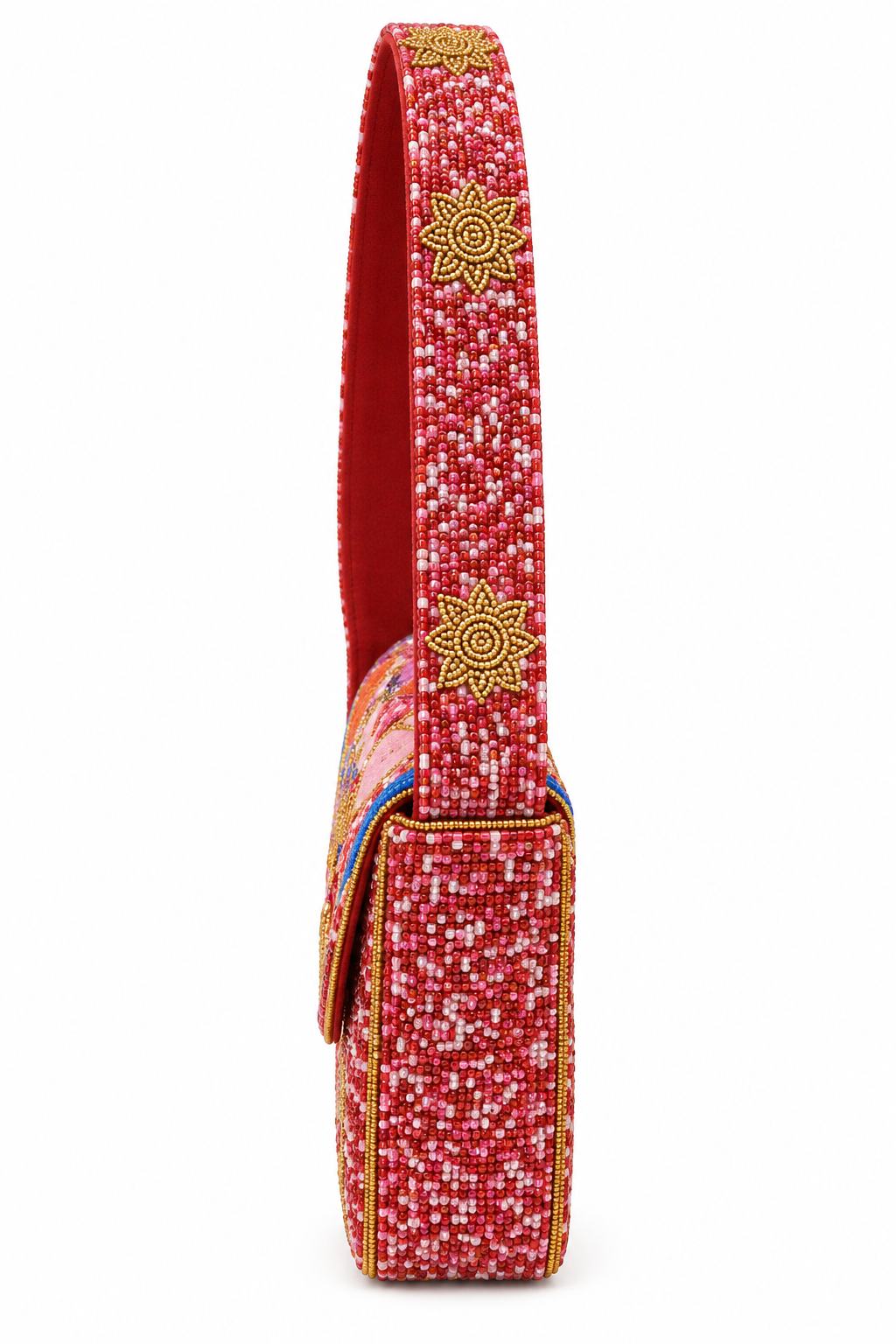 Scarlet Sun Beaded Shoulder Bag
