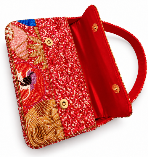 Scarlet Sun Beaded Shoulder Bag